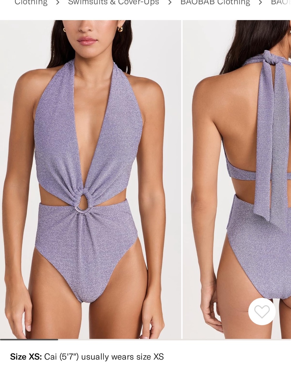 Baobab Collection Selena Light Blue Halter One-Piece with Ring Detail - Picture 4 of 7